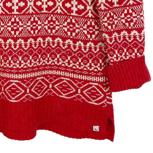 Eddie Bauer Cotton Wool Blend Long Waisted Cowl Neck Sweater Medium - Picture 4 of 6